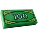 LEGO Fliese 1 x 2 mit 100 Cash mit Nut (3069bpx7 / 82317)