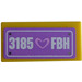 LEGO Tile 1 x 2 with "3185 FBH" Sticker with Groove (3069)