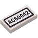 LEGO Tile 1 x 2 with &#039;AC60042&#039; Licence Plate Sticker with Groove (3069)