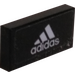 LEGO Tile 1 x 2 with Adidas Sticker with Groove (3069)