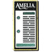 LEGO Tile 1 x 2 with 'AMELIA’ and Green Writing with Groove (3069)