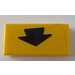LEGO Tile 1 x 2 with Black Arrow Sticker with Groove (3069)