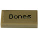 LEGO Tile 1 x 2 with "Bones" Sticker with Groove (3069)