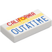 LEGO Tile 1 x 2 with 'CALIFORNIA OUTATIME' with Groove (3069)