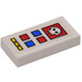 LEGO Tile 1 x 2 with Control Panel &amp; Skull Sticker with Groove (3069)