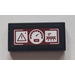 LEGO Tile 1 x 2 with Control Panel with Speedometer, Danger Triangle Sticker with Groove (3069)