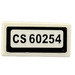 LEGO Tile 1 x 2 with ‘CS 60254’ License Plate Sticker with Groove (3069)