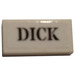 LEGO Tile 1 x 2 with "DICK" Sticker with Groove (3069)