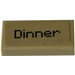 LEGO Tile 1 x 2 with "Dinner" Sticker with Groove (3069)