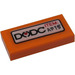 LEGO Tile 1 x 2 with &#039;DODC&#039; and &#039;ITEM: AF15&#039; Sticker with Groove (3069)