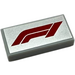LEGO Tile 1 x 2 with 'F1' logo with Groove (3069 / 110861)