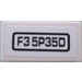 LEGO Tile 1 x 2 with &#039;F3 5P35D&#039; Sticker with Groove (3069)
