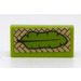 LEGO Tile 1 x 2 with Green Leaf Sticker with Groove (3069)