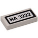 LEGO Tile 1 x 2 with &#039;HA 3222&#039; Licence Plate Sticker with Groove (3069)