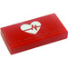 LEGO Tile 1 x 2 with Heart, Heart Beat Sticker with Groove (3069)