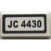 LEGO Tile 1 x 2 with &quot;JC 4430&quot; Sticker with Groove (3069)