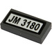 LEGO Tile 1 x 2 with &#039;JM 3180&#039; Sticker with Groove (3069 / 30070)