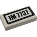 LEGO Tile 1 x 2 with &#039;JM 7737&#039; Sticker with Groove (3069)