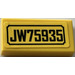 LEGO Tile 1 x 2 with JW75935 Sticker with Groove (3069)