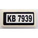 LEGO Tile 1 x 2 with &#039;KB 7939&#039; Sticker with Groove (3069)