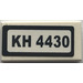 LEGO Tile 1 x 2 with &quot;KH 4430&quot; Sticker with Groove (3069)