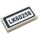 LEGO Tile 1 x 2 with &#039;LK60258&#039; Sticker with Groove (3069)