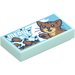 LEGO Tile 1 x 2 with 'MEOW BITS' Cat Food with Groove (3069 / 111402)
