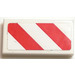 LEGO Tile 1 x 2 with Red and white Danger Stripes Sticker with Groove (3069)