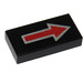 LEGO Tile 1 x 2 with Red Arrow with Groove (3069)