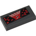 LEGO Tile 1 x 2 with Red Head-Up Display (HUD) and Red and Black Lights Sticker with Groove (3069)