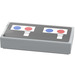 LEGO Tile 1 x 2 with Silver Controls and Blue and Red Dots Sticker with Groove (3069)