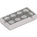 LEGO Tile 1 x 2 with Silver Octagon Pattern with Groove (3069 / 29983)
