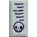 LEGO Tile 1 x 2 with Skull and writing Sticker with Groove (3069)