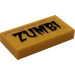 LEGO Tile 1 x 2 with Zumbi Sticker with Groove (3069)