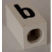 LEGO Tile 1 x 2 x 5/6 with Stud Hole in End with Black &#039; b &#039; Pattern (lower case)