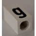 LEGO Tile 1 x 2 x 5/6 with Stud Hole in End with Black &#039; g &#039; Pattern (lower case)