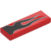 LEGO Tile 1 x 3 with Black and Silver Flames (63864)