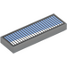 LEGO Tile 1 x 3 with Black Grille with Medium Blue and White Shine (63864 / 112226)