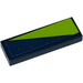 LEGO Tile 1 x 3 with Lime Triangle on Dark Blue Background Sticker (63864)