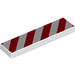 LEGO Tile 1 x 4 with Danger Stripes with Red Corners (2431 / 19973)