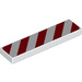 LEGO Tile 1 x 4 with Danger Stripes with White Corners (2431 / 73820)