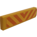 LEGO Tile 1 x 4 with Orange and Yellow Hazard Stripes Sticker (2431)