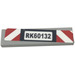 LEGO Tile 1 x 4 with "RK60132" number plate and danger stripes Sticker (2431)