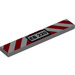 LEGO Tile 1 x 6 with &#039;EB 220&#039; and Red/White Stripes (6636)