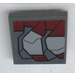 LEGO Tile 2 x 2 Inverted with Dark Red and Medium Stone Grey Stripes Sticker (11203)