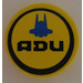 LEGO Tile 2 x 2 Round with ADU and Fighter Silhouette Sticker with &quot;X&quot; Bottom (4150)