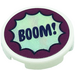 LEGO Tile 2 x 2 Round with &#039;BOOM!&#039; Sticker with Bottom Stud Holder (14769)