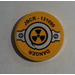 LEGO Plana 2 x 2 Circular con &#039;DANGER&#039; y &#039;JBCR - 131090&#039;, Slotted Screws y Nuclear Symbol Pegatina con sujeción de espiga inferior (14769)