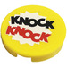 LEGO Tegel 2 x 2 Rond met &#039;KNOCK KNOCK&#039; Sticker met noppenhouder aan de onderzijde (14769)