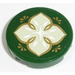 LEGO Tile 2 x 2 Round with Light Green Leaf with 4 Petals Sticker with Bottom Stud Holder (14769)